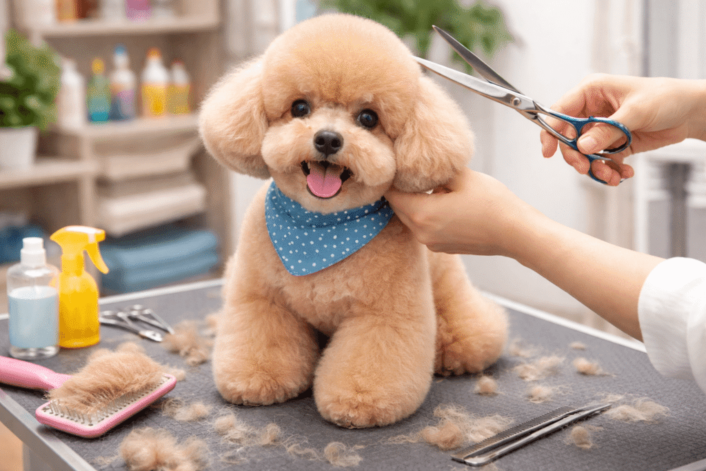 강아지 미용을 표현한 이미지
