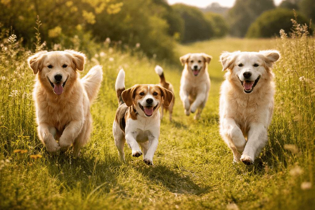 강아지들이 뛰어노는 사진