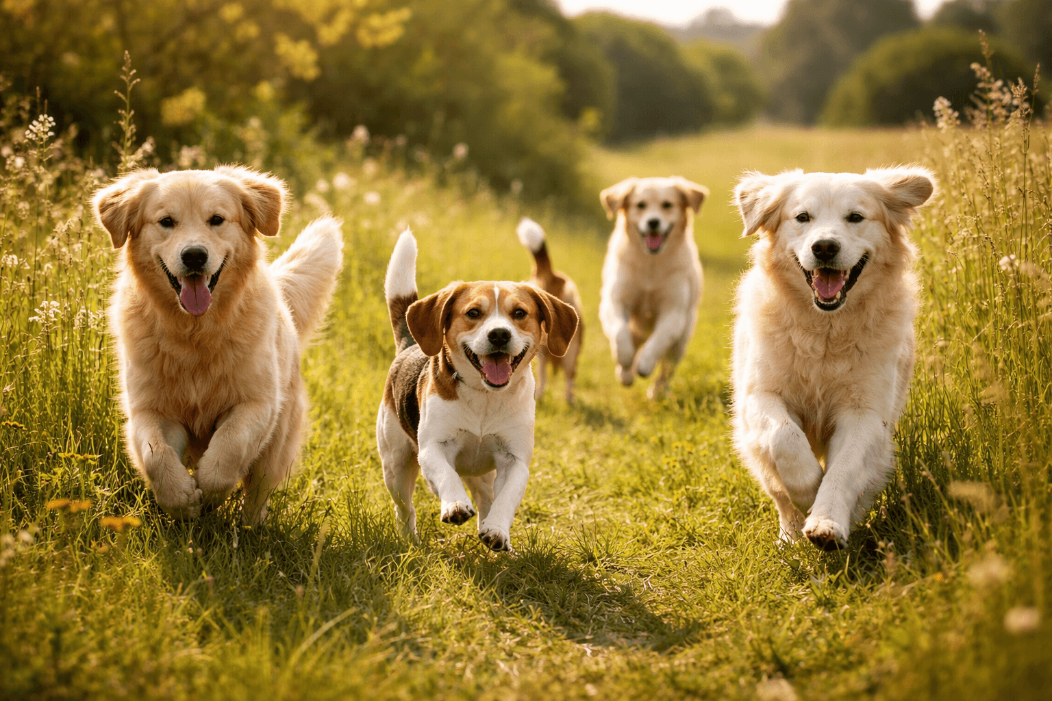 강아지들이 뛰어노는 사진