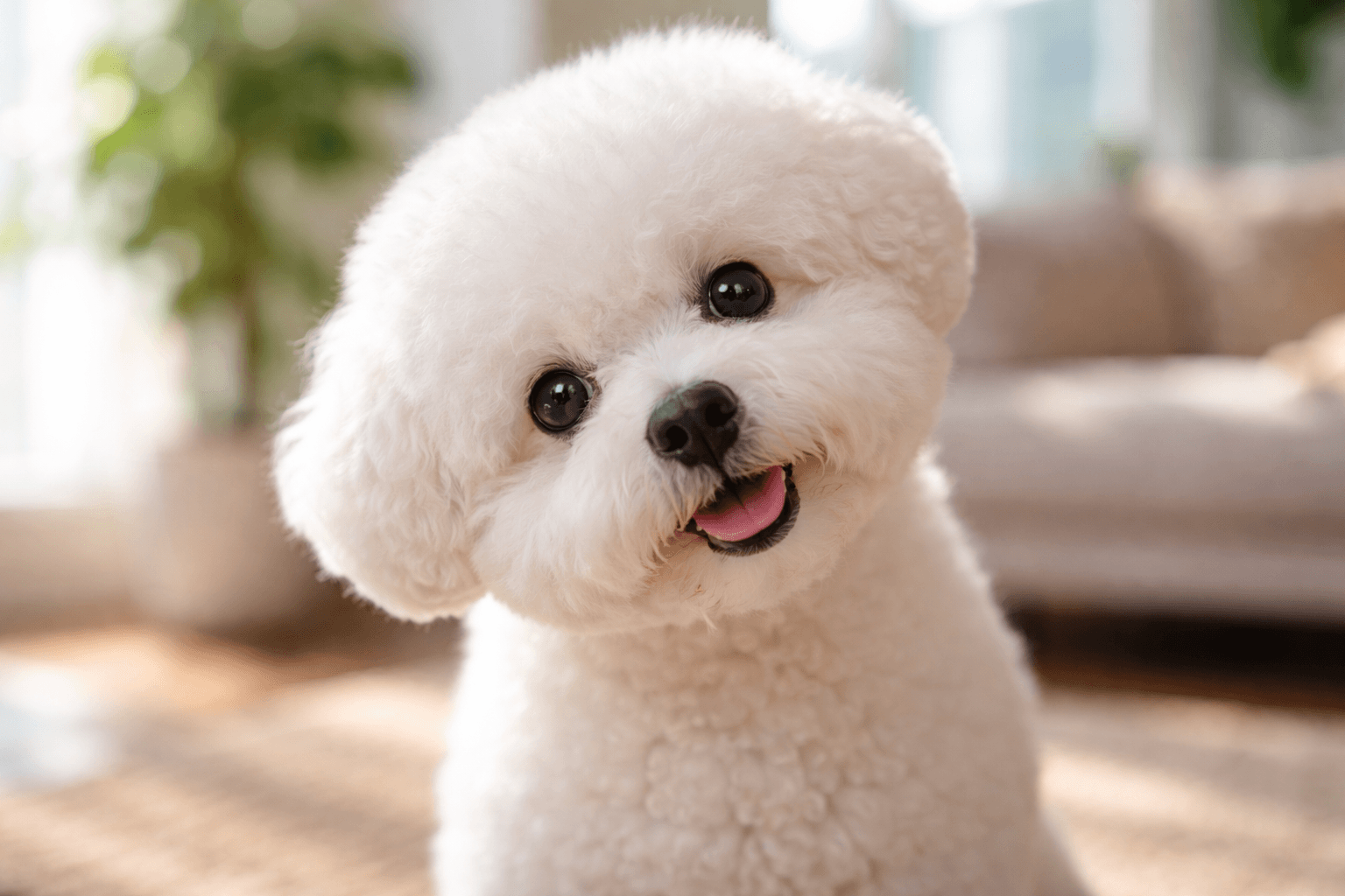 비숑프리제 호기심 가득한 얼굴 이미지