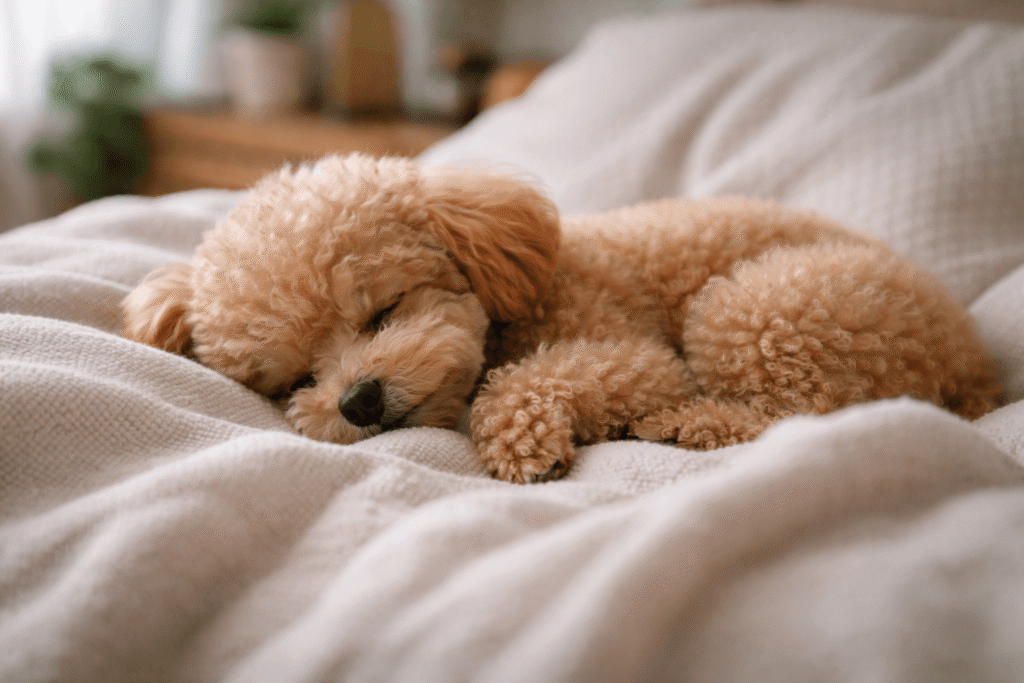 토이 푸들 자고 있는 이미지